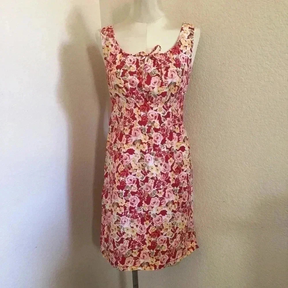 Faded Glory Red Floral Sleeveless Dress - Picture 1 of 7